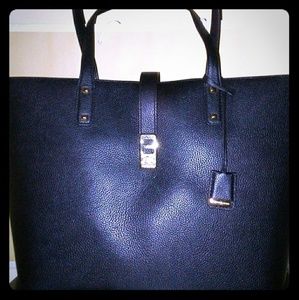 NEW! MICHAEL KORS BLACK LEATHER TOTE